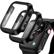 2024 ตัวป้องกันหน้าจอGlass + Case for Apple Watch 45mm 41mm 44mm 40mm Screen Protector Bumper PC Cover for iWatch Series 3 4 5 SE 6 7 8 9 Accessories