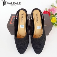 Sepatu sandal Flat wanita rajut import tali belakang Sendal sepatu SANIA VALEALE motif rajut acak uk