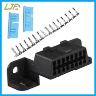 LJF OBD2 16Pin Connector OBD2 OBD 2 16Pin Female Angle Connector OBD Female Wire Soets OBDII Connect
