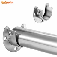 [Surprise] High Quality Shower Curtain Closet Rod End Support/ Wardrobe Bracket Heavy Duty Stainless Steel Rod Socket Flange Rod Holder