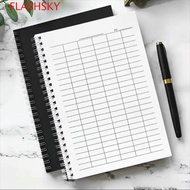 FLASHSKY Spiral Bound Notebook, Sturdy Cover Universal Line Pages Financial Record Book, Blank Grid 