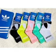 [5pair] Adidas Logo Socks Stokin Unisex Kotak Termurah Delivery Terpantas