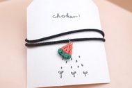 by.dorisliu - emoji choker 一片西瓜 人手刺繡 短頸鏈