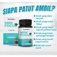 NUTRIDAX MAX FOCUS (30 TABLET) UNTUK ANAK-ANAK FOKUS BELAJAR MENINGKAT