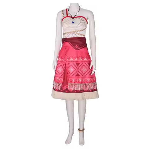 Moana Cosplay Costume for Women Set Moana Fantasia Outfits Top Skirt Belt Necklace Halloween Women
