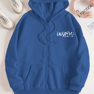 Jaket hoodie wanita resleting motif Inspire size s m l xl xxl 3xl 4xl jaket resleting pria wanita ho