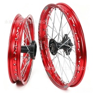 Roda motosikal off-road, rim aloi aluminium, rim aluminium 70/100-17 inci, rim tayar 90/100-14 inci.