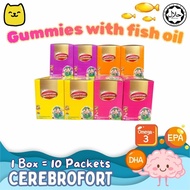 Cerebrofort Marine Gummy – Gula-Gula Kanak-Kanak dengan Minyak Ikan – Omega 3 EPA DHA – 10 Sachet x 