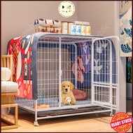 Fast Shipping Pet Cage Bold Metal Dog Cage Large Free Space with 4 Wheels Skylight 狗笼 Sangkar Anjing