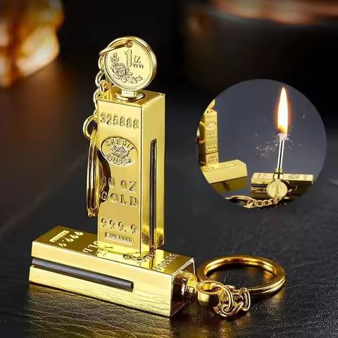 New Metal Coal Oil Pendant Lighter ,Gold Bar Design Open Flame Lighter, Outdoor Adventure Essential 