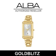 Alba AH7DB0X Gold Stainless Steel Rectangle Case & Bracelet Silver Dial Ladies' Watch