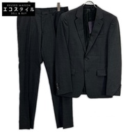 Prada 32 035604 深灰色雙扣修身西裝外套與直筒褲 46R（內縫 76cm）[二手]