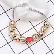 🔥 Stock Clearance Emoji Charm Bracelet Snake Chain Heart Beads Fashion Jewellery