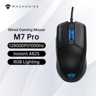 Machenike M7Pro Wired Gaming Mouse USB Instant A825 12800DPI 1000Hz 7 Button 65g RGB For Laptop PC M