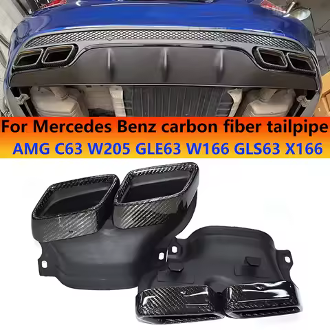For Mercedes C-Class W205 C63 S-Class W222 S63 GLE63 GLS63 Exhaust Pipe Upgrade AMG Carbon Muffler T