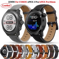 22mm Leather Strap For COROS APEX 2 Pro/COROS APEX 46mm Smartwatch Band Replacement Wristband Accessories Bracelet ремешок Correa