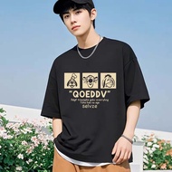[TTUU] 100% Cotton Short-Sleeved t-Shirt Trendy t Boys Korean Version Japanese Creative Loose