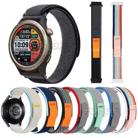 For Amazfit Cheetah Pro Strap Nylon Loop Wristband Bracelet For Amazfit GTR 4 3 Pro 2e 2 GTS 4 2 Min