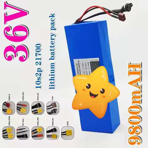 36V 9.8Ah 21700 Lithium Battery Pack Rechargeable Battery with BMS Charger 10S2P For fishing bicycle