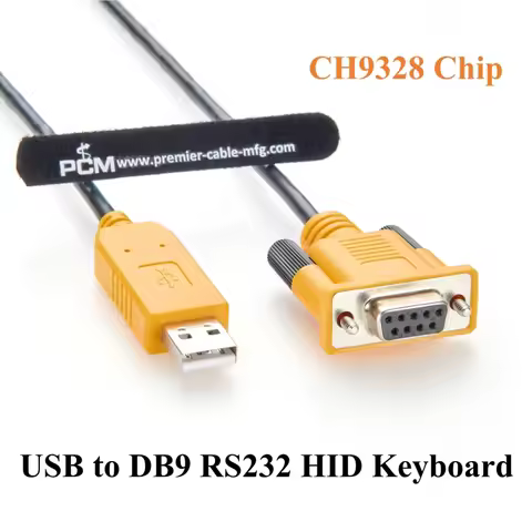 DB9 RS232 Female to USB HID Keyboard Cable with CH9328 Chip D-Sub 9Pin to USB for Barcode Scanners, 
