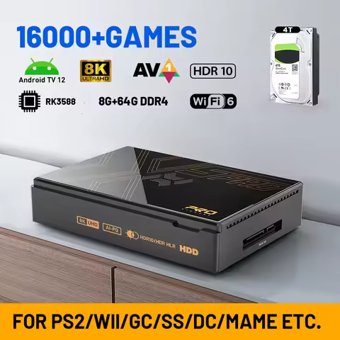 Kinhank Super Console X5 PRO Retro Video Game Console RK3588 8GDDR4 with 4T HDD 16000+ Games Plug an