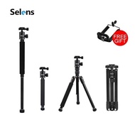 Selens T-170 Travel Tripod Monopod with Ballhead for DSLR Camera &amp; Bag With free phone clip 150cm