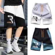 2025 Men's Trendy Quick Dry Shorts Summer Letter Print 5-Inch Lightweight Breathable Loose Fit Gym A