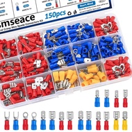 smseace 22-10AWG Spade Connectors 2.8mm/4.8mm/6.3mm Male and Female Connector kit Insulated Wire Cri