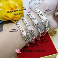 925 silver bangle for men*rantai tangan dunhil untuk lelaki dan perempuan/gelang silver lelaki