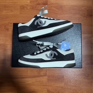 Chanel黑白熊貓香奈兒雙C徽標低幫板鞋 黑白色 35.5碼