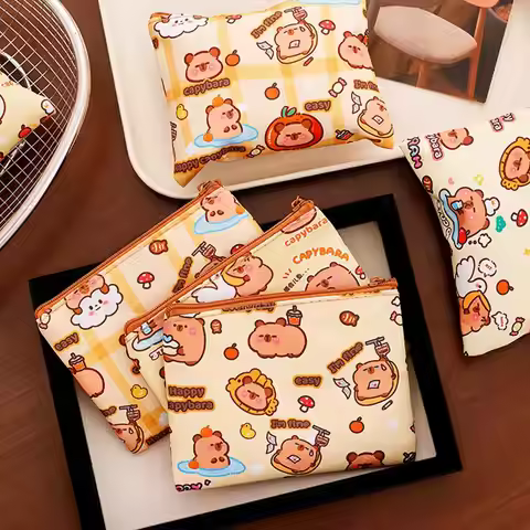 1PCS Cute Capybara Coin Purse Portable Waterproof Storage Wallet Bag Waterproof Mini Portable Bag Ca