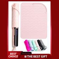 1/2 Set 480°F Heat Resistant Silicone Styling Mat - Rotatable Curling Iron Stand, Suitable For Strai