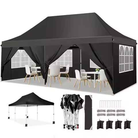 10x20FT Pop up Canopy Party Tent,Carry Bag, Portable Instant Gazebo | 3 Adjustable Height, Waterproo