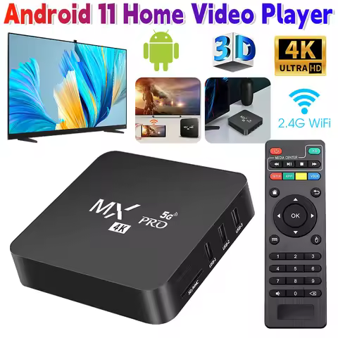 MXPRO Android 10.0 TV Box 2.4G+5G Dual WIFI 1GB+8GB Set-top Box Support TF With IR Remote Control 4K