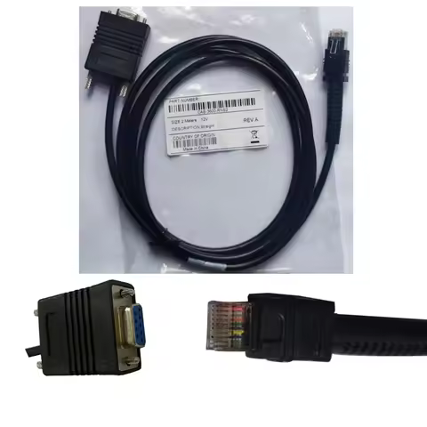 For Zebra LI3608 LI3678 DS3608 DS3678 Barcode Scanner Data Cable,12V 2M RS232 Serial Data Cable