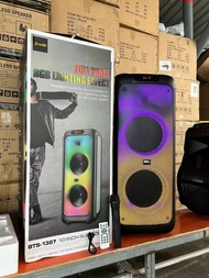 ลำโพงบลูทูธ รุ่น BTS-1387 ขนาด10*2ดอก ฟรีไมค์ลอย/รีโมท รองรับAUX/TF/USB ปรับเบส/แอคโค่ได้ ทรงสวยมีล้