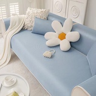 HOT SOGWGHWE4WH 529 ice silk cool Waterproof 1/2/3/4 seater L Shape Sofa Cushion Cover Non-slip Sofa mat pillowcase