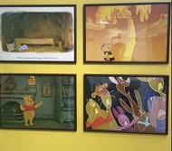 (巨大海報相框掛畫)日本會場限定悕有絕版迪士尼小熊維尼 維尼熊 Pooh Winnie the Pooh小豬Piglet屹耳Eeyore跳跳虎Tigger公仔。鋼牙與大鼻奇奇 Chip n Dale 