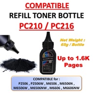 Compatible Refill Toner Bottle PC210 PC216 for Pantum P2506 P2506W M6506 M6506N M6506W M6506NW M6606