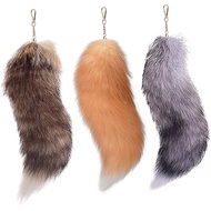 3 Pcs Therian Tail, 15.8 Inch Long Therian Fox Tail with Clasp, Halloween Soft Fluffy Fox Tail Keych