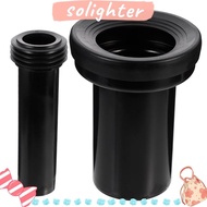 SOLIGHTER 2pcs Toilet Parts, PP Black Toilet Connecting Pipe, Bathroom Flush Pipe Band Screw Wall-mounted Rear Discharge Toilet