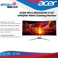 ACER Nitro ED343CUR H 34” UWQHD 100Hz Gaming Monitor