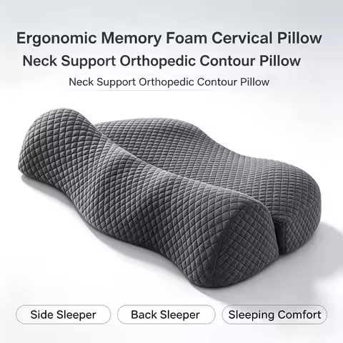 Ergonomic Memory Foam Cervical Pillow Neck Support Pillow Orthopedic Contour Pillow Side Sleeper Bac