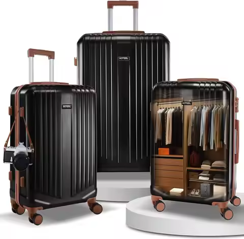 3 Piece Luggage Set With Spinner Wheel TSA Lock 20/24/28 Inch PC+ABS Hardshell Suitcase For Travel B