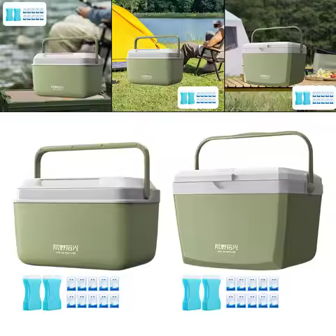 Insulated Ice Cooler Multifunctional Camp Cooler Box for Camping Party BBQ