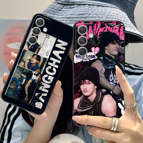 KPOP BangChan Phone Case for Samsung Galaxy S25 S24 S23 S22 S21 S20 S10 S9 Plus FE Ultra Lite Black