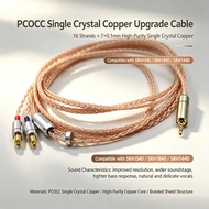 16 Core Pcocc Single Crystal Copper 4Pin XLR 4.4 2.5 mm Balanced 3.5 6.35 Earphone Cable For SRH1540