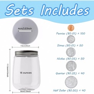 Play Money Coins for Kids, 250pcs Detailed Fake Money Coins with Coin Jar, Realistic Teaching Preten