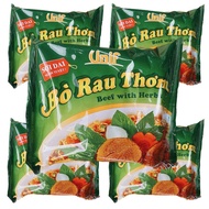6-Pack Unif Bo Rau Thom Instant Beef Soup Noodles with Herbs - Traditional Vietnamese Cuisine Ready