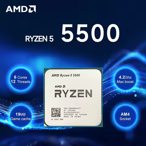 AMD Ryzen 5 5500 NEW CPU 3.6 GHz 6-Core 12-Thread R5 5500 L3=16M Socket AM4 7NM DDR4 Processor 65W b